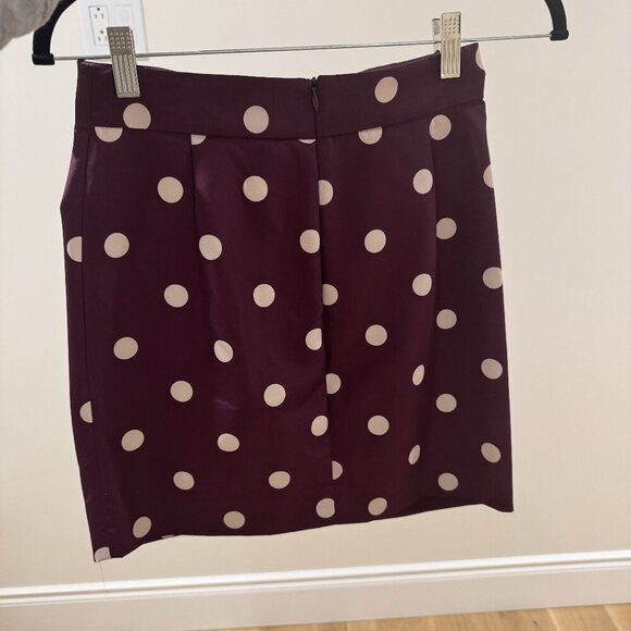 Zara Dresses & Skirts - Zara Polka Dot Burgundy Skirt with Bow Detail – Size XS – Like New